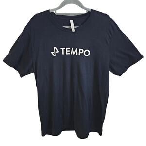 Tempo Logo Tee Shirt Men's Size L Black The Motive Training Tee Workout Gym Bro